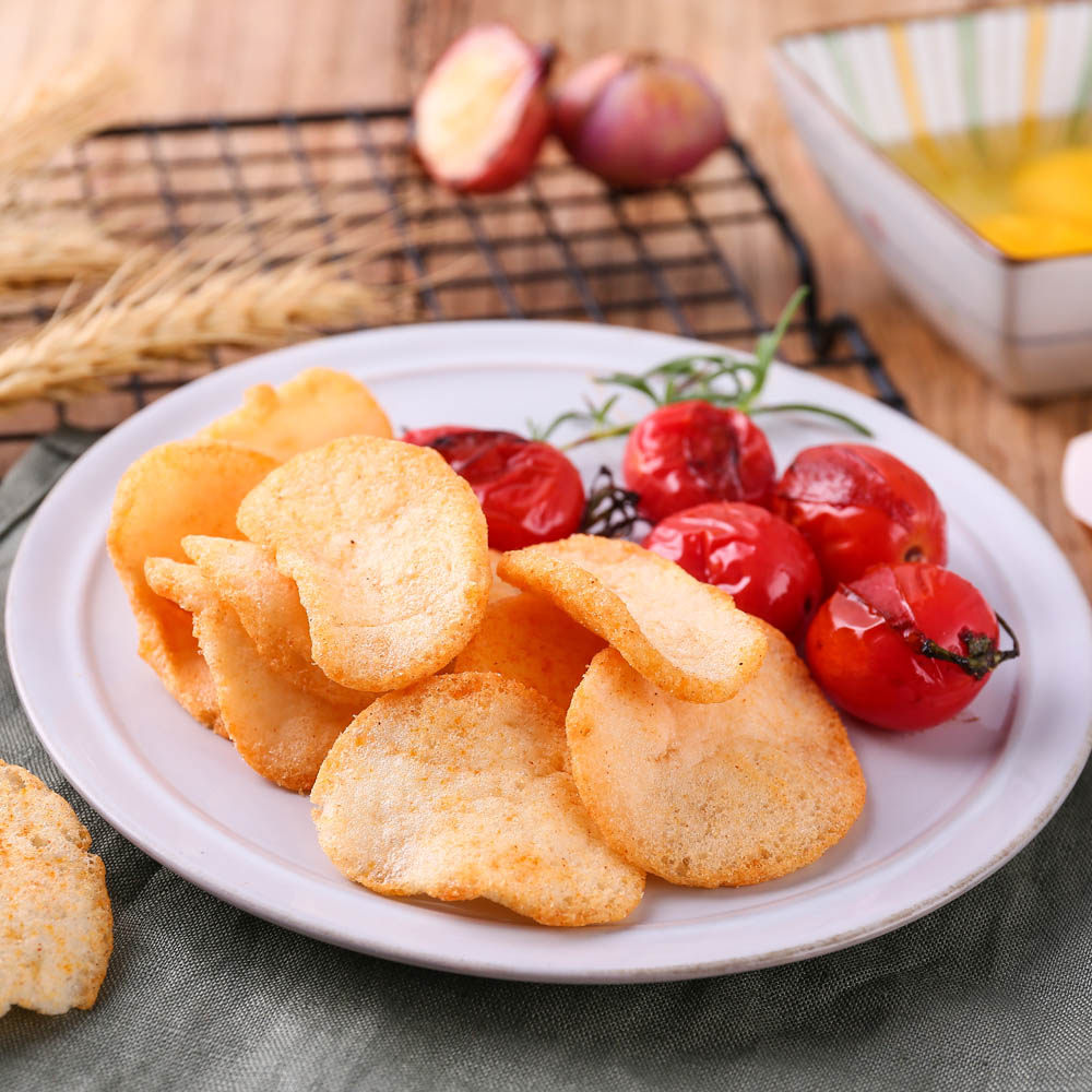 【天猫超市】印尼进口啪啪通虾片烤番茄味85g/袋好吃的休闲零食品