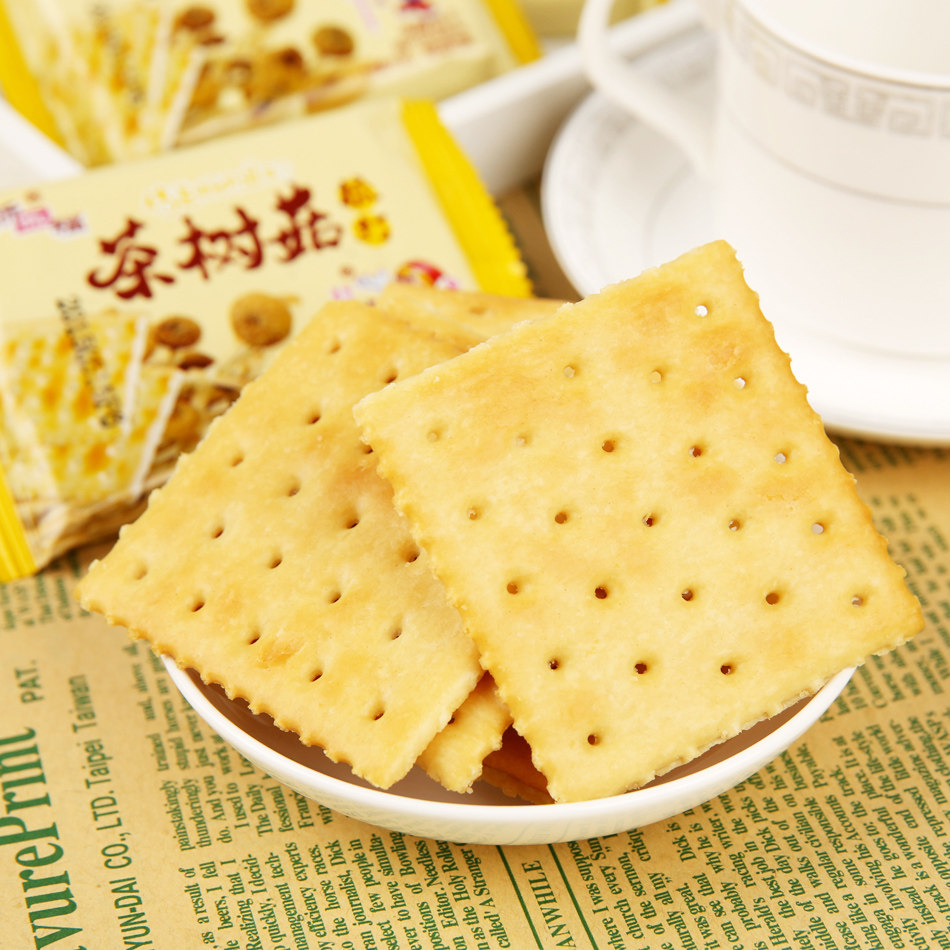 茶树菇无糖苏打饼干梳打饼干原味咸味饼干糖尿零食品500g