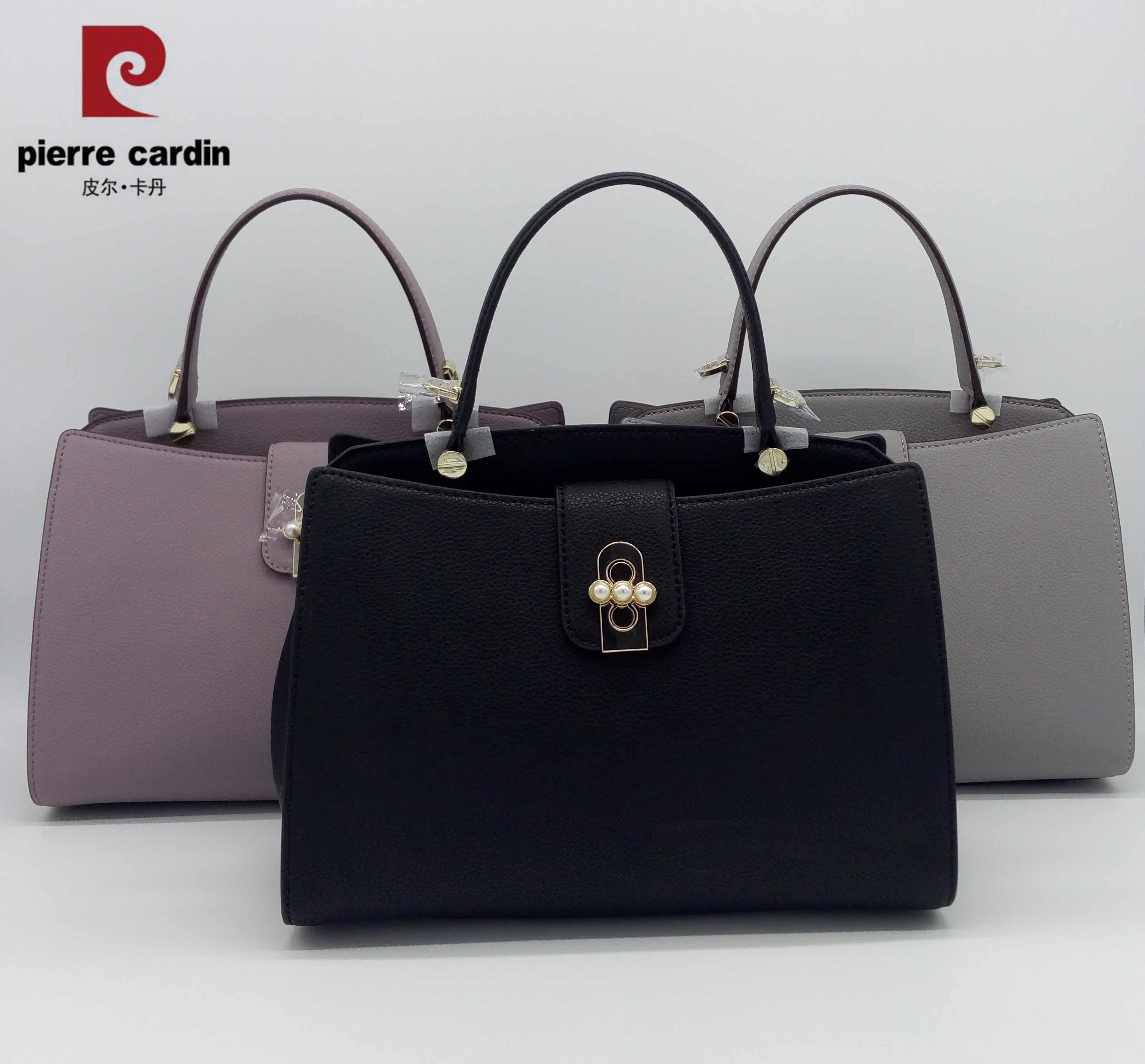 pierre cardin/皮尔卡丹女包手提包真皮单肩斜跨大包p6c253121-24