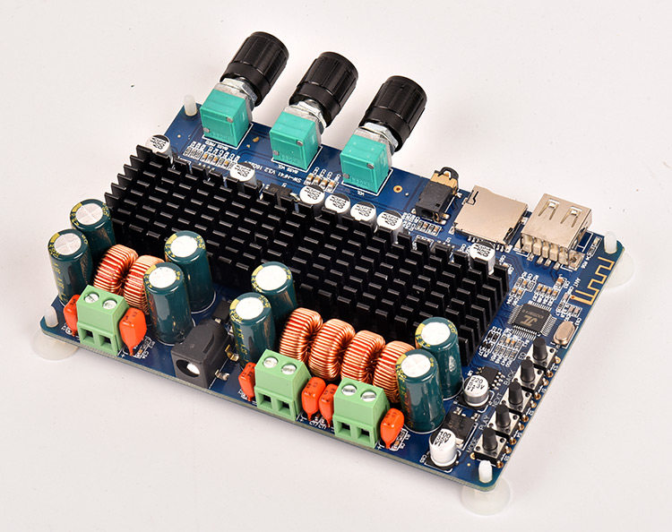 蓝牙功放板大功率模块2.1声道发烧级低音炮改装pcb套件数字tf解码