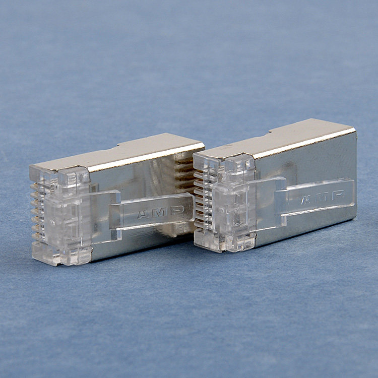 迪高超五类100颗纯铜镀金8芯网线水晶头rj45非屏蔽电脑网络连接头