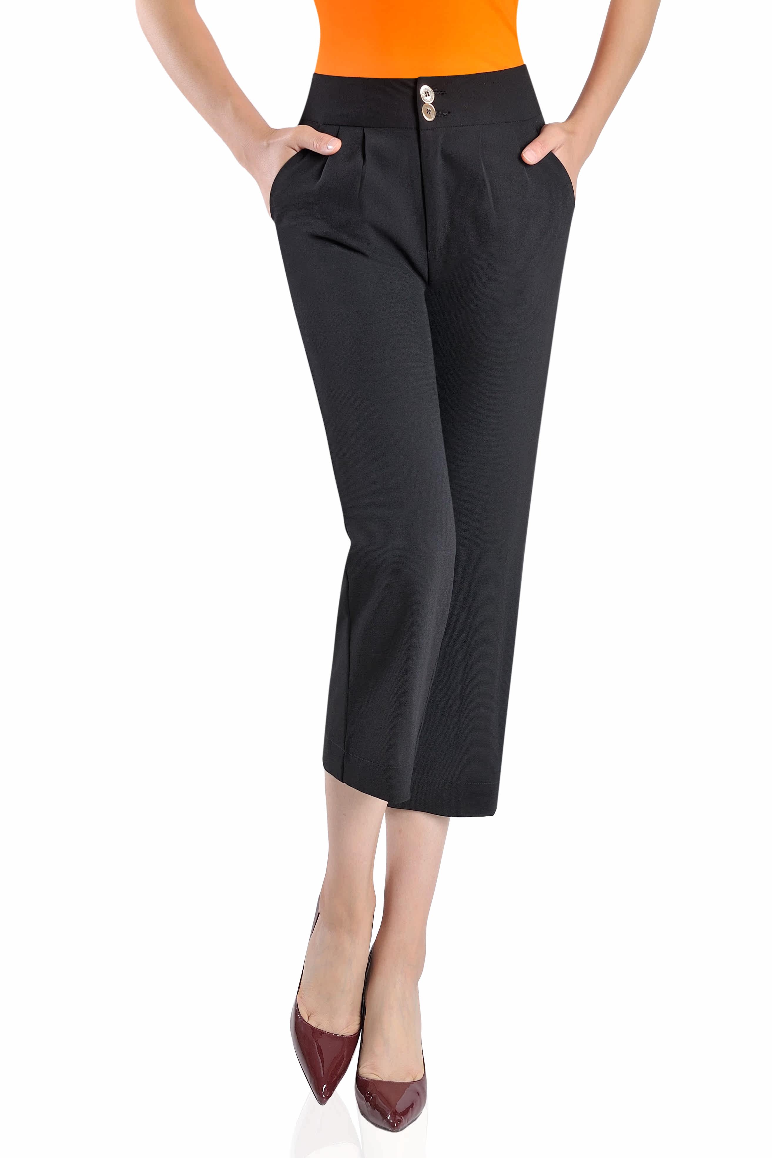 妈妈装八分裤夏天薄款中年女装休闲阔腿裤中老年高腰宽松夏装女裤