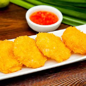 亚洲渔港 黄金虾饼50g 裹屑海鲜饼 香酥海鲜虾饼 油炸半成品 20片