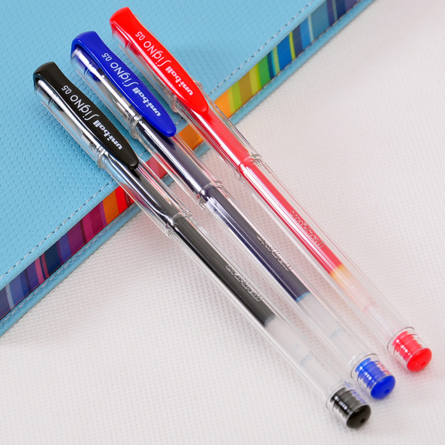 三菱um-100水笔签字笔中性笔文具0.5mm顺滑流畅4色选