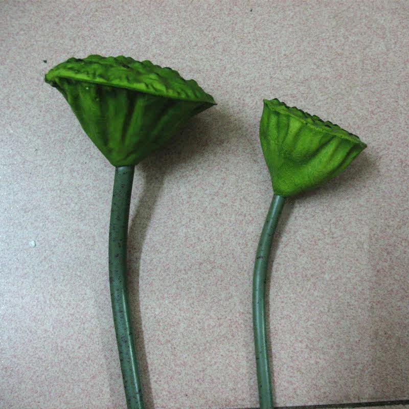 仿真带杆莲蓬莲子pu手感单支莲荷花荷叶套装供佛装饰品花厂家直销
