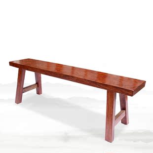 巴花长条凳 红木实木仿古长条凳子 原木巴西花梨木 中式风格家具
