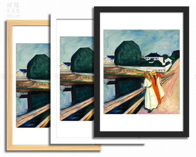 桥上的女孩 1927 edvard munch 蒙克 装饰画挪威艺术客厅书房玄关