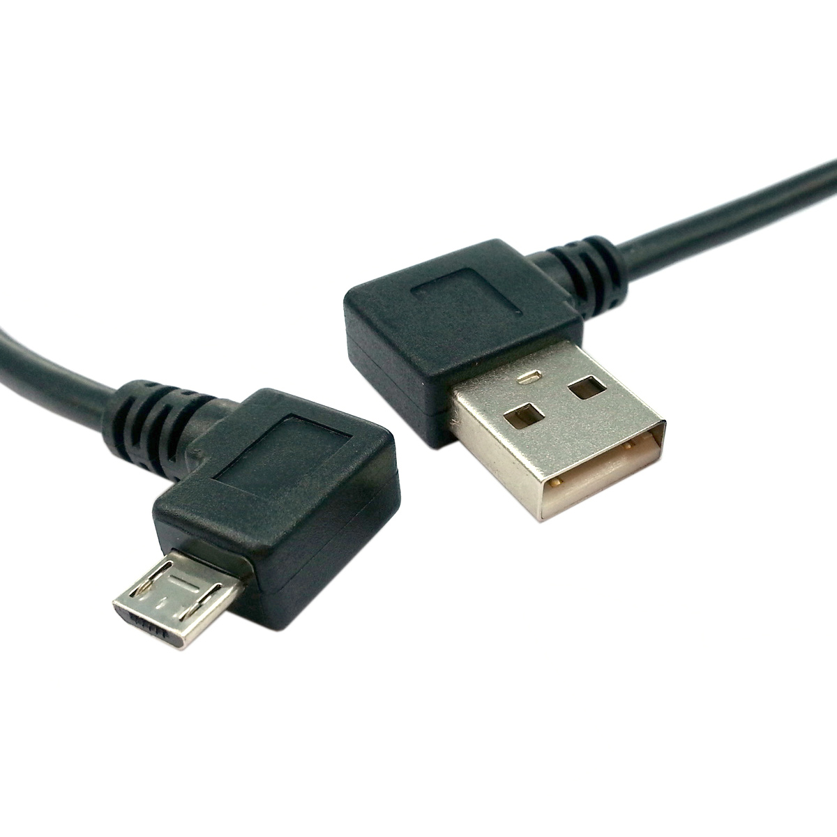 0公左 右弯对micro usb右弯头数据充电线 20cm