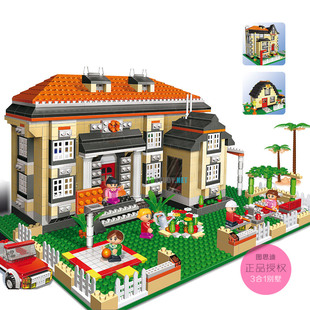 邦宝积木创意儿童益智拼装积木玩具别墅房屋三合一女孩生日礼物