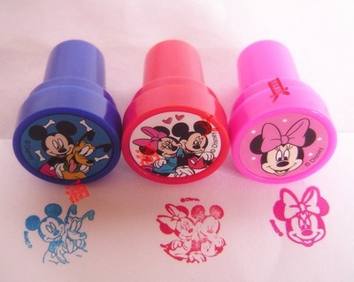 10卡包邮儿童节礼品正品迪士尼可爱小印章 圆印章 卡通印章3个装