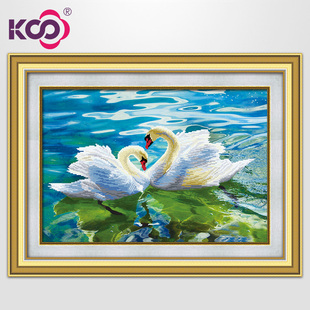 客厅新款爱情侣婚礼3d615149天鹅湖 ks十字绣3d印花系列正品专卖