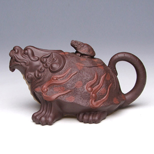 宜兴紫砂龙龟175cc小品原矿纯紫泥全手工史红云紫砂壶特价