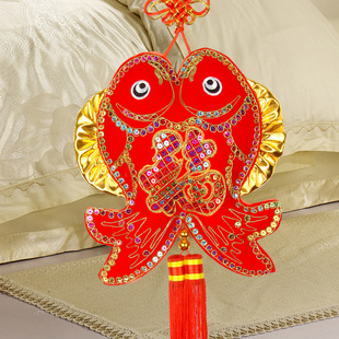 年年有余鱼福包 红双喜鱼挂件 春节挂件新年挂饰喜庆用品