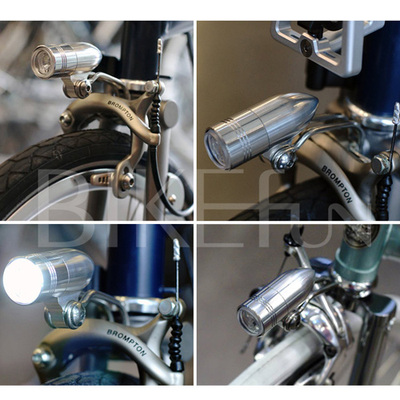 brompton 铝合金前灯led前灯 折叠车钢管车可用 钛合金支架
