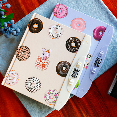 2017年韩版可爱彩页数字密码本带锁小学生加密日记本子儿童笔记本