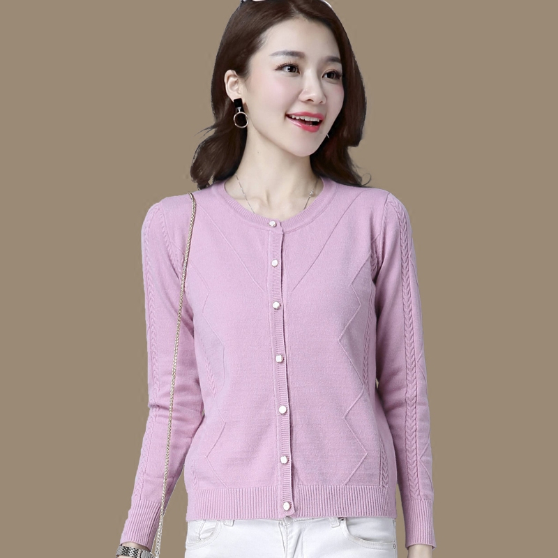 新颖哥弟特春秋针织衫女开衫短款外搭上衣宽松羊毛衫休闲毛衣外套