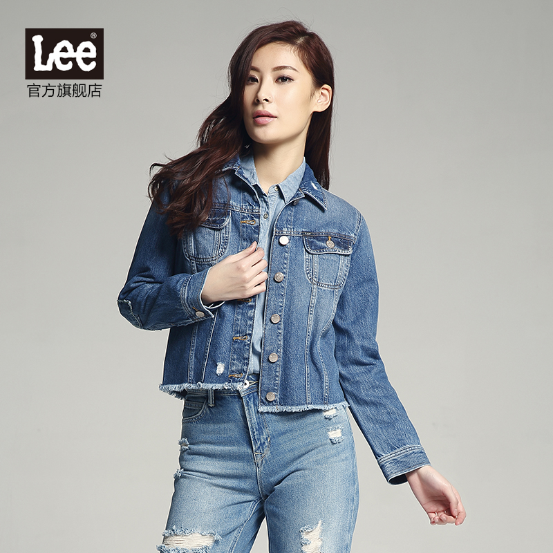 lee女装 毛领时尚百搭女士弹力棉质长袖牛仔夹克潮l25106z024vz