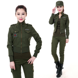 2016春秋新款戶外軍迷服三件套裝水兵舞蹈服作訓服工作服軍裝女