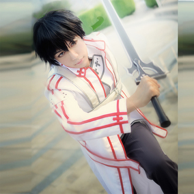 漫創cosplay男裝 刀劍神域 桐人/桐谷和人 血盟騎士團cos全套服裝