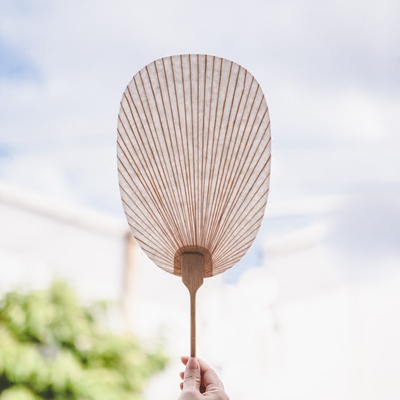 树可 日式夏季随身空白椭圆形扇子 手绘diy宫扇宣纸团扇纯白纸扇