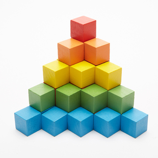 100粒木制正方体立方体积木蒙数学教具儿童益智玩具彩色木块包邮