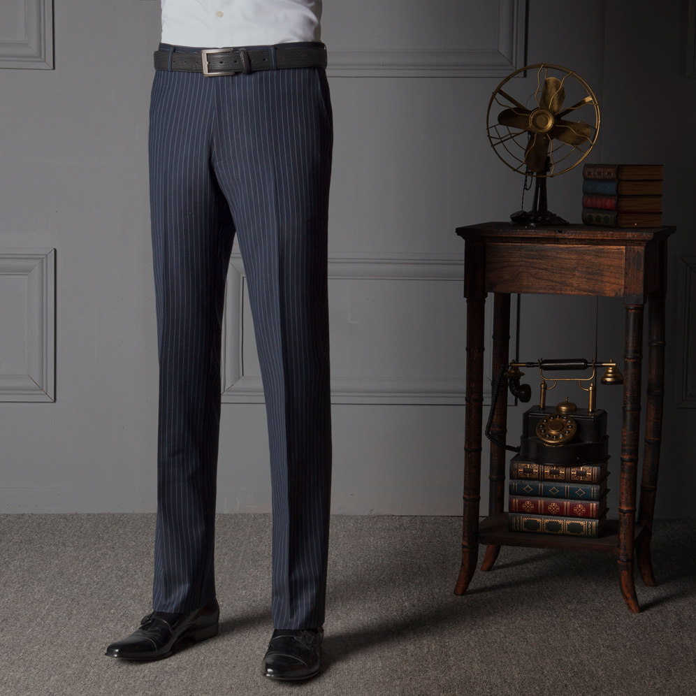 hany汉尼2016春季新款男装商务正装西裤长裤子西服裤子条纹西裤男