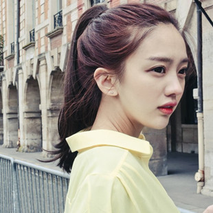 假发 梨花卷内卷直发高温丝假发短马尾微卷抓爪夹式 定制韩国