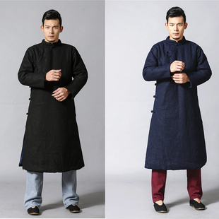 对襟提花麻质长衫 封面是花-----植物染