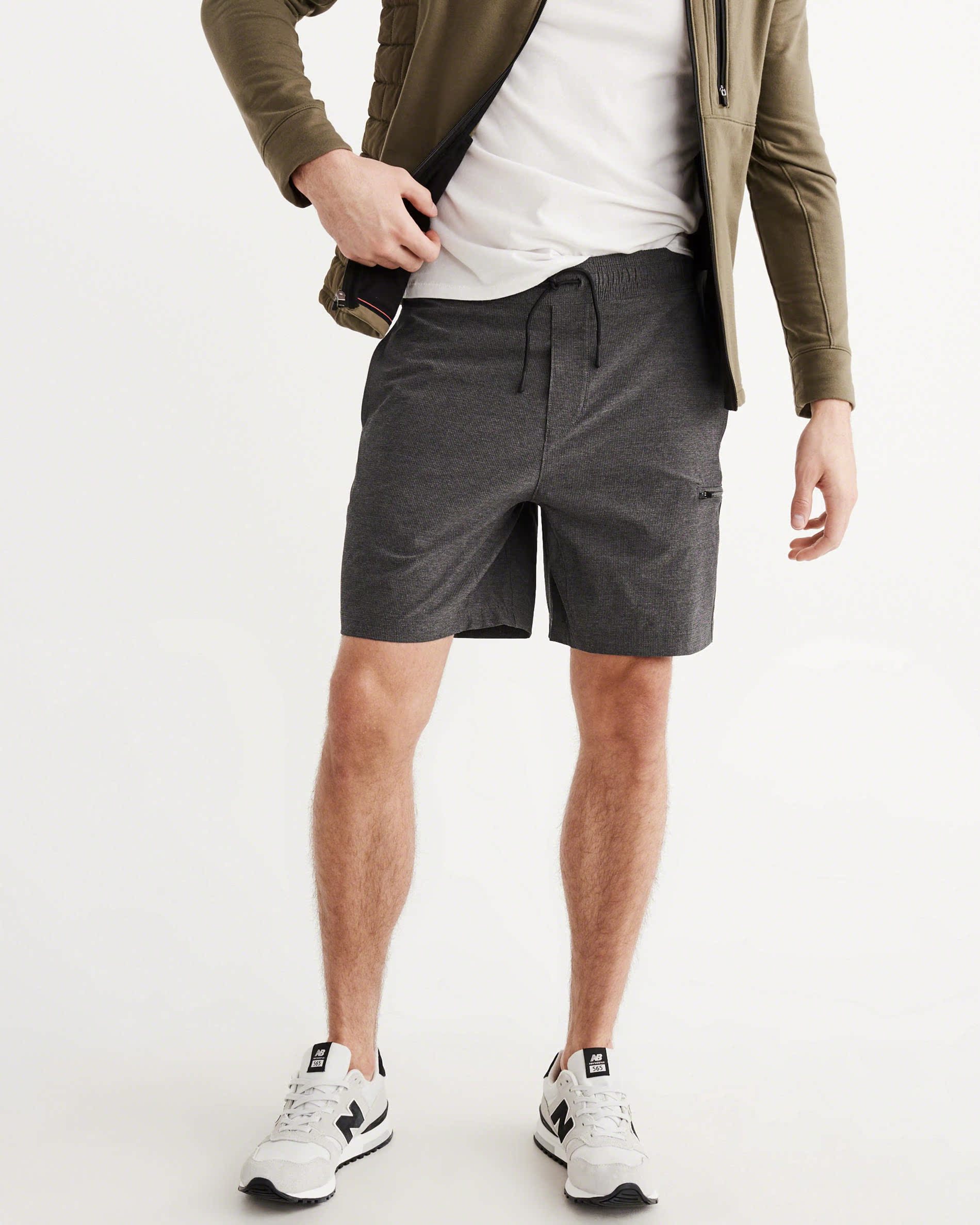 美国正品abercrombie fitch 男af速干健身跑步锻炼运动尼龙短裤