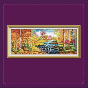 十字绣 包邮四皇冠正品ks 金碧满堂612522 精准印花绣布十字绣套件