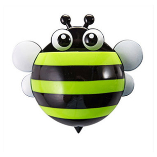 小蜜蜂吸盘式创意牙刷架卡通家居用品牙刷杯壁挂式吸附牙膏架杯