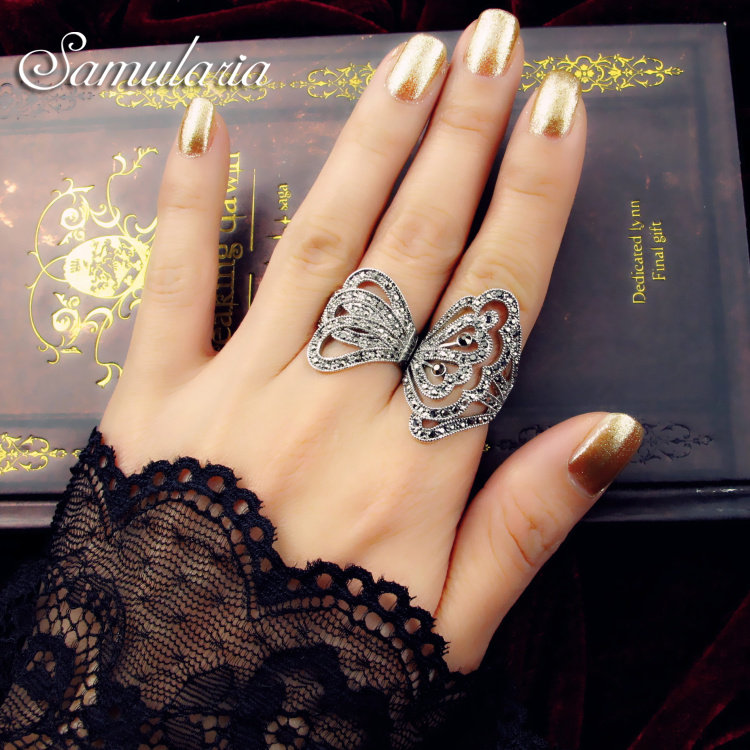 samularia朋克霸气女装饰戒指食指环时尚潮人戒子复古夸张大戒指