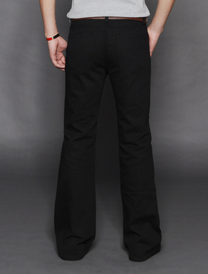 17男装春秋新款高腰宽松男式牛仔大喇叭裤 韩版潮男微喇叭裤子