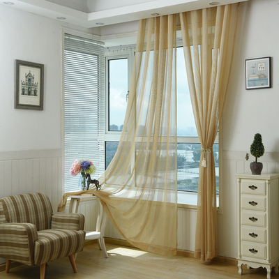 特价包邮高档客厅餐厅白纱窗帘成品落地窗帘纱麻纱 飘窗窗帘窗纱