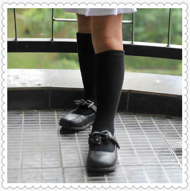 6双包邮纯棉全棉白色学生袜灰色黑色 男女童袜中长筒袜香港校服