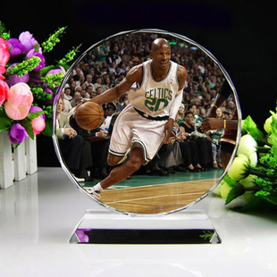 奖牌nba全明星经典照片影像 雷阿伦加内特球迷纪念品 水晶太阳花奖牌