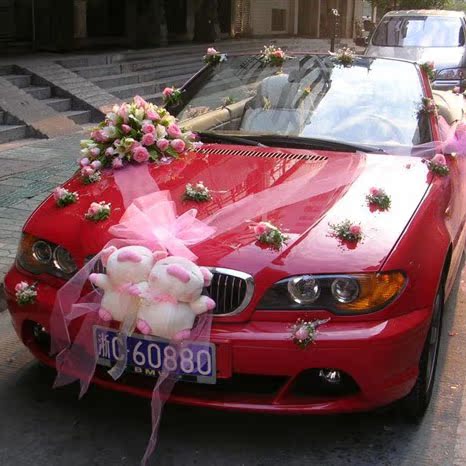 韓式森系創意主婚車花車裝飾套裝結婚用品頭車頭仿真鮮花拉花全套