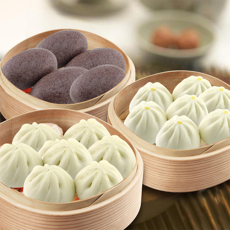 邻家小厨 学生营养早餐 速冻面食小吃 方便速食肉包子菜包紫薯包