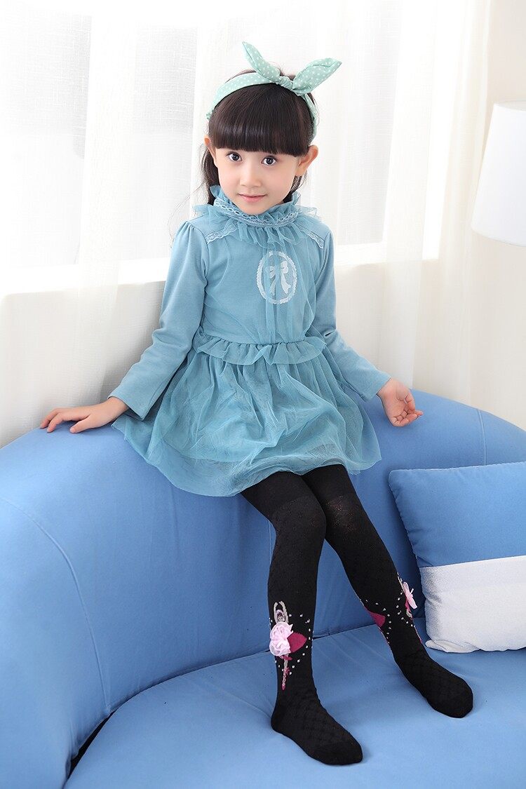 春秋儿童连裤袜纯棉宝宝芭蕾公主女童打底裤袜针织舞蹈袜子