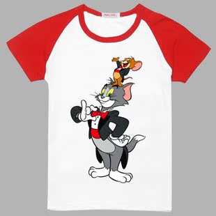 猫和老鼠童装儿童衣服儿童夏天纯棉全棉短袖t恤半袖衫儿童装包邮