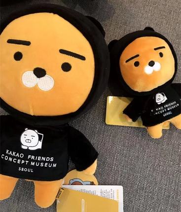 韩国kakao friends挂件ryan蓝衣狮子玩偶公仔迷你包包挂件钥匙环_不