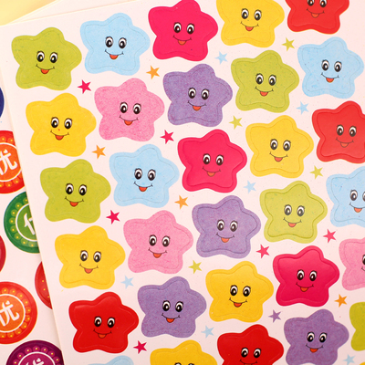 笑脸贴纸 小粘贴批发 学习文具用品批发 创意文具批发 小红花