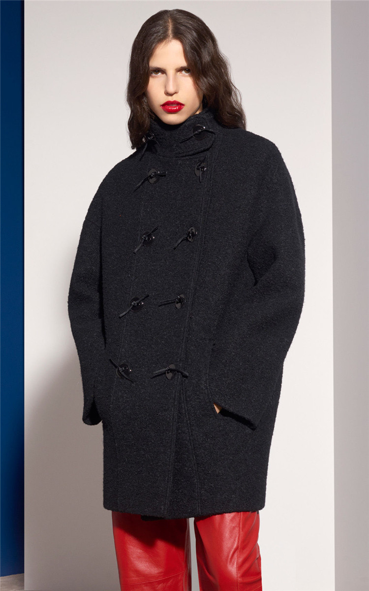 专柜代购 kenzo 2016新款女外套简约气质中长羊毛大衣