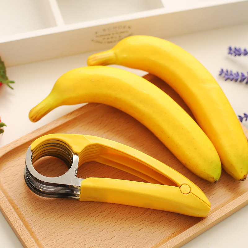 创意厨房小工具优质刀片切香蕉切片器 环保切香蕉 水果刀水果拼盘