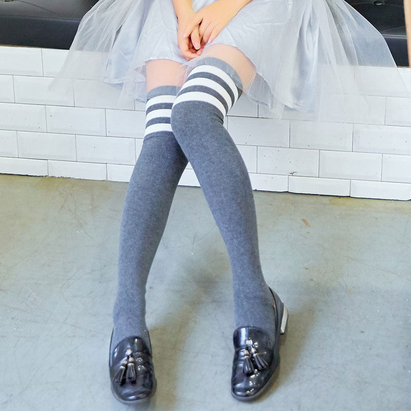 过膝袜春秋冬季日系纯棉高筒韩国学生学院大腿袜长筒中厚长丝袜女