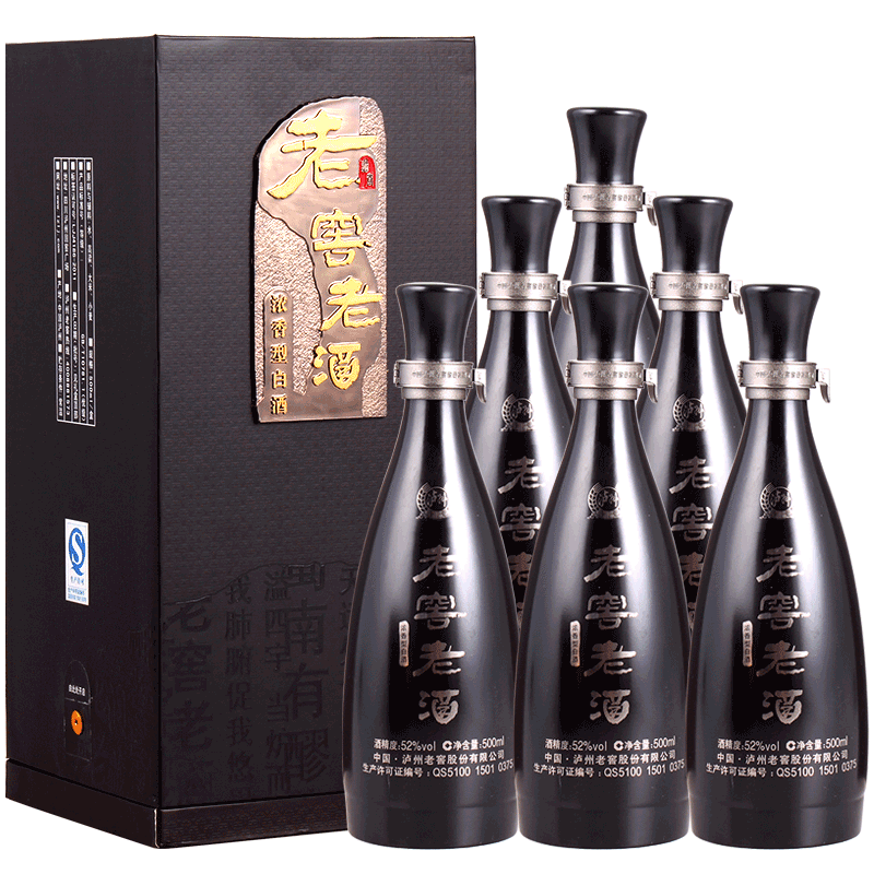 泉顶网 泸州老窖52度黑瓷老窖老酒500ml*6整箱装白酒 年份酒