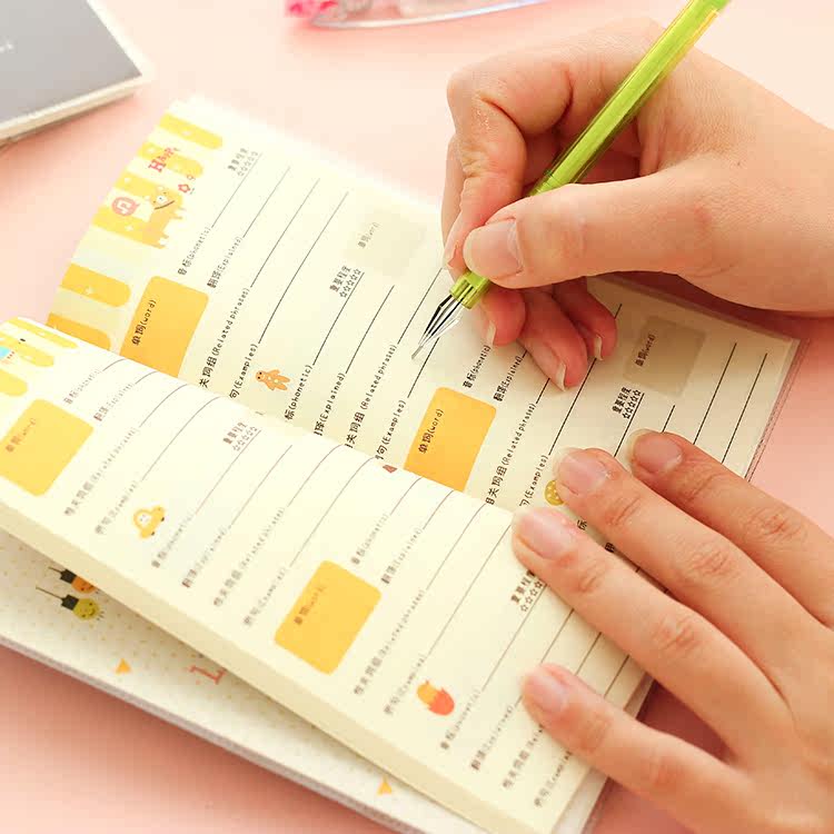 咔巴熊 随身英语单词本 韩国创意小学生生字本 作业本小号练习薄