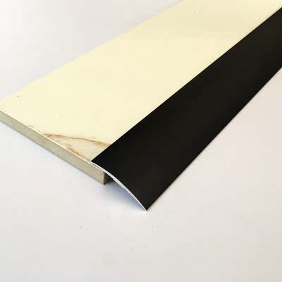 加厚铝合金弧型高低扣条 黑色大理石门槛条 木地板收边条门压条