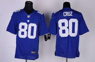 nfl橄欖球球衣精英版刺繡new york giants 紐約巨人 80# cruz