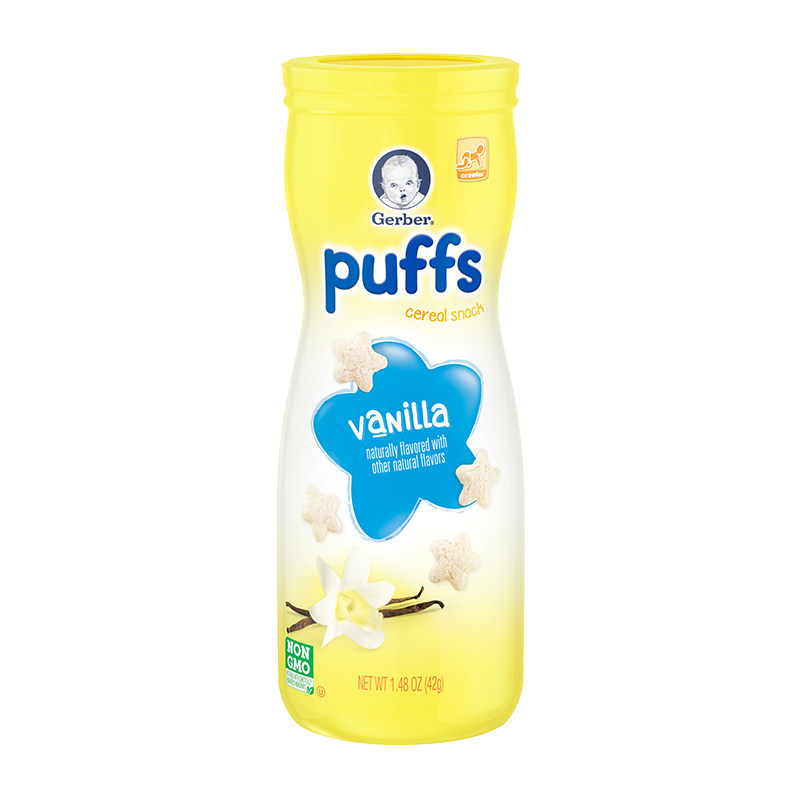 2倍购买 gerber嘉宝星星泡芙香草味美国进口婴幼儿辅食零食42g